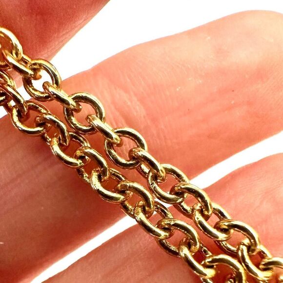 Gold tone blue beaded necklace - Picture 5 of 8